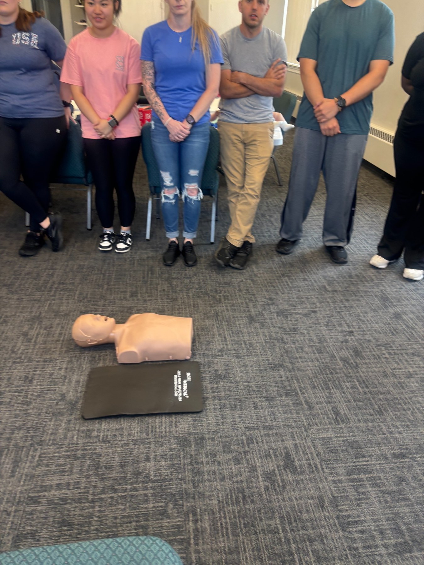Group training with CPR manikin